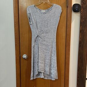 Max Studio Black and White Striped High Low Dress